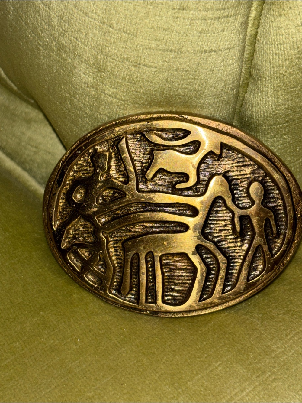 ANCIENT HEBREW SCARAB SEAL SOLID BRASS BELT BUCKLE